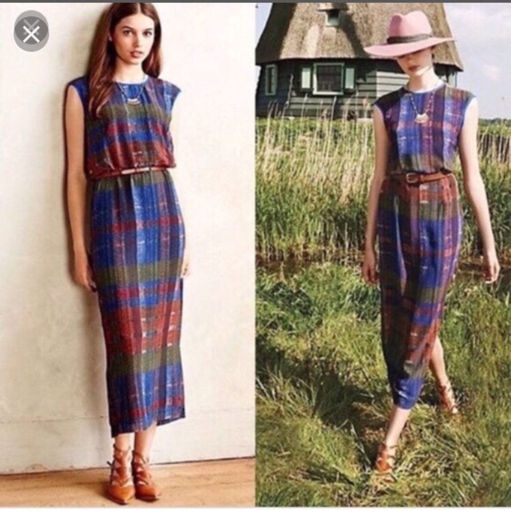 Anthropologie HD in Paris long plaid dress
